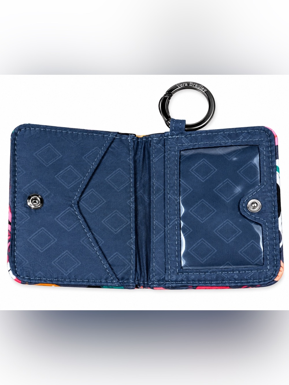 Vera Bradley RETIRED Coastal Paradise Quilted Floral Key & Card Holder with Ring - Picture 3 of 5